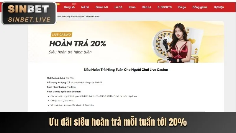 Thưởng chào mừng ranvip web